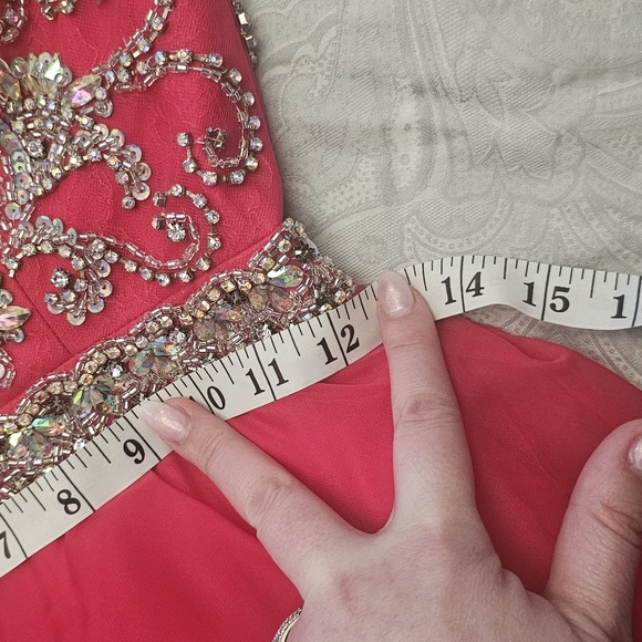 Mac duggal Hot pink chiffon beaded gown - Picture 11 of 13